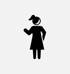 Female Stick Figure Woman Lady Girl Wave Waving