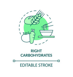 Right Carbohydrates Green Concept Icon