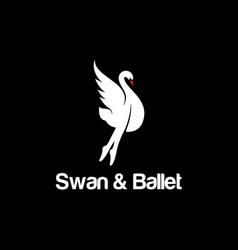 Silhouette Of Swan And Ballet Logo