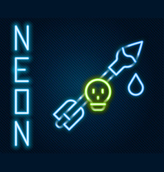 Glowing Neon Line Poison On The Arrow Icon