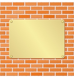 Golden Plaque On Brick Wall