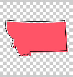 Montana Map Shape United States Of America Flat