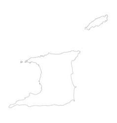 Trinidad And Tobago Country Map Outline