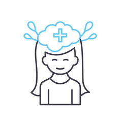 Mental Health Line Icon Outline Symbol