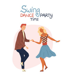 Swing Dance Party Time Concept Isolated