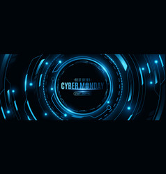 Futuristic Tech Banner For Cyber Monday Sale