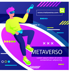 Gradient Metaverse Concept Posts Set