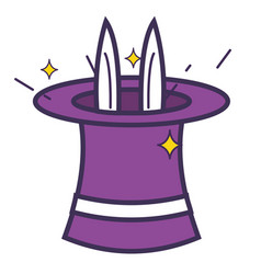 Isolated Colored Magician Hat With A Rabbit Icon