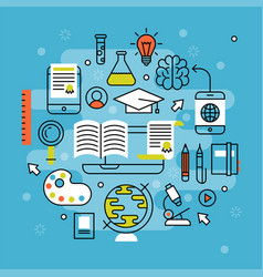 Online Learning Flat Design Distant Education