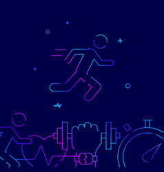 Running Man Gradient Line Icon