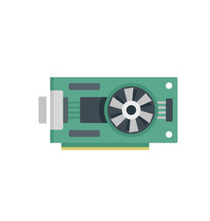 Video Card Icon Flat Graphic Gpu