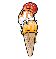 Cute Butch Lesbian Ice Cream Cone Cartoon