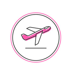 Filled Outline Plane Takeoff Icon Isolated