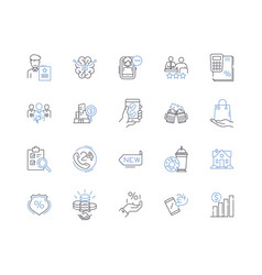 Foreign Exchange Markets Line Icons Collection