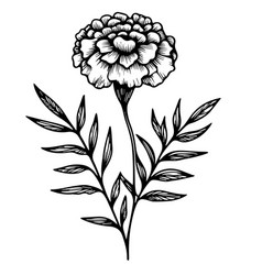 Black Marigold Tattoo Minimalist