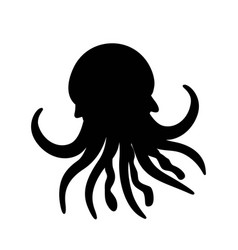 Dark Silhouette Of Octopus