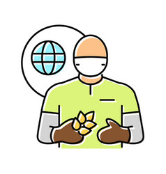 Environmental Engineer Worker Color Icon