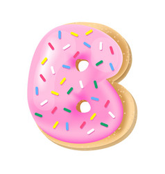 Pink Letter B From Donut Alphabet