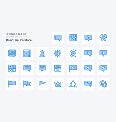 25 Basic Blue Icon Pack