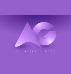 Ag ga letter design logo logotype icon concept Vector Image