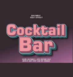 Cocktail Bar Editable Text Effect 3d Emboss