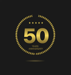 Fifty Years Anniversary Golden Laurel Wreath Label