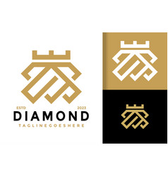 Letter A Diamond Crown Logo Icon