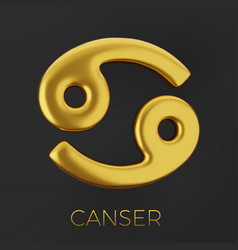 3d Golden Zodiac Sign Cancer On A Dark Background