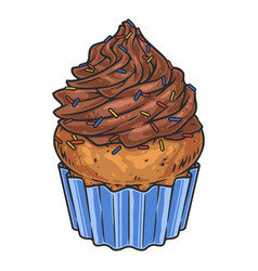 Chocolate Cupcake Sticker Colorful Detailed