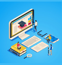 Isometric Online Teaching Internet Classroom