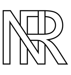 Logo Sign Nr Rn Icon Double Letters Logotype N R