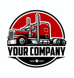 Semi Truck 18 Wheeler Emblem Badge Logo Ready