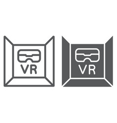 Vr Room Line And Glyph Icon Gaming And Technology