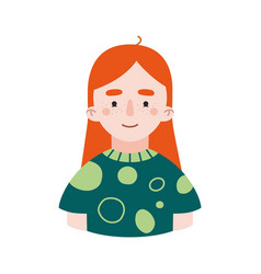 Portrait Of A Girl With Red Hair Ginger Pale Skin