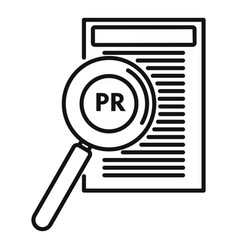 Pr Specialist Paper Icon Outline Style