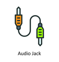 Audio Jack Fill Outline Icon Design Illust