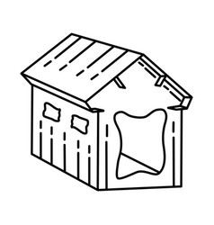 Cardboard Pet House Icon Doodle Hand Drawn