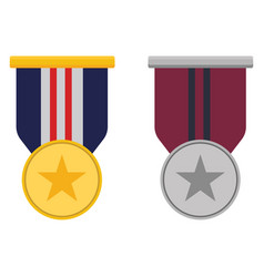 Gold And Silver Medal On A White Background