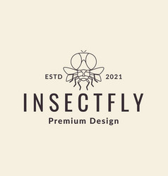 Line Insect Flies Hipster Logo Design Graphic