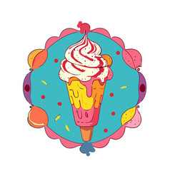 Abstract Pink And Yellow Ice Cream