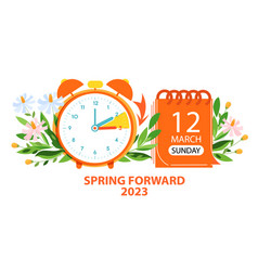 Daylight Saving Time Begins Concept Banner Spring