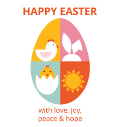 Greeting Card For Happy Easter With Typography