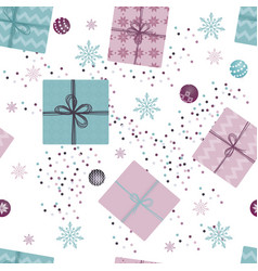 Christmas Seamless Pattern With Gifts