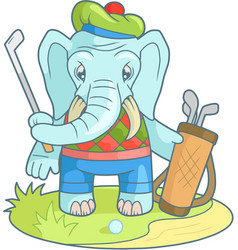 Funny Elephant Playing Golf