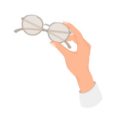 Hand Holding Eyeglasses Or Spectacles With Framed