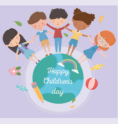 Lots of children around the globe Royalty Free Vector Image