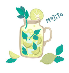 Mojito In Mason Jar Summer Cocktail