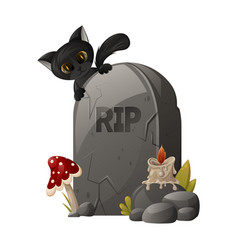 A Tombstone With The Text Rip Cute Black Cat