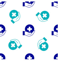 Blue Life Insurance Icon Isolated Seamless