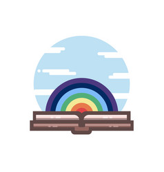 Book Flat Icon Open With A Rainbow Inside